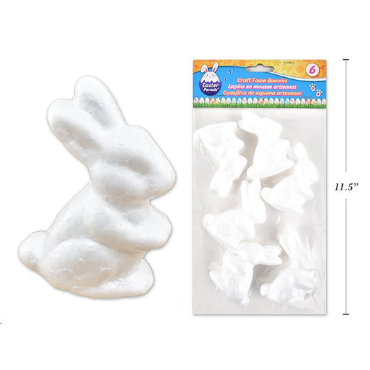 Easter Craft Foam Bunnies 6Pk 3/7.62Cm