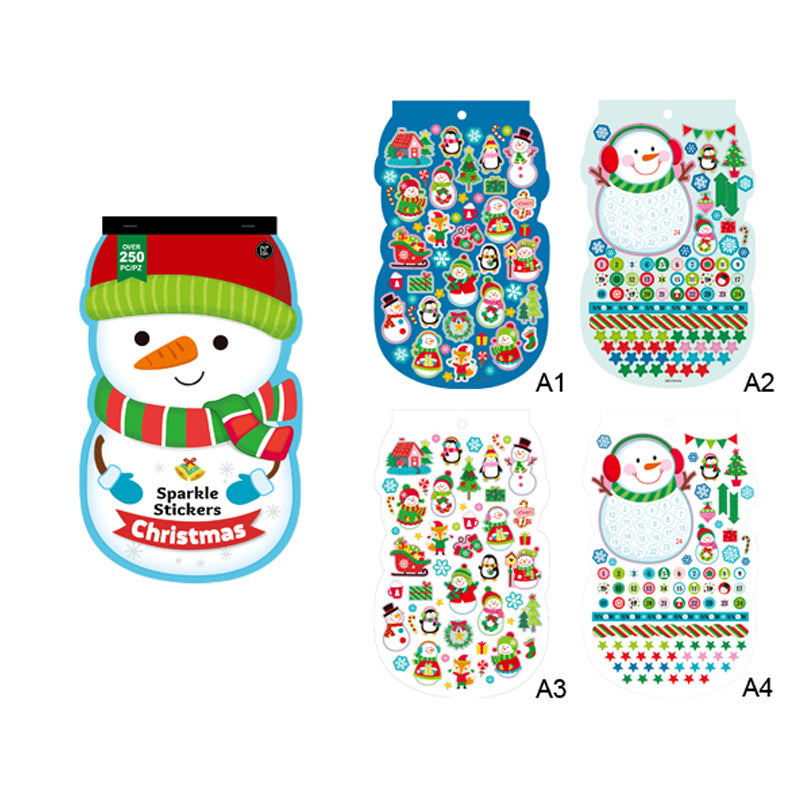 Xmas Sticker Book 4Shts 2 Asst 2 Laser + 2 Basic