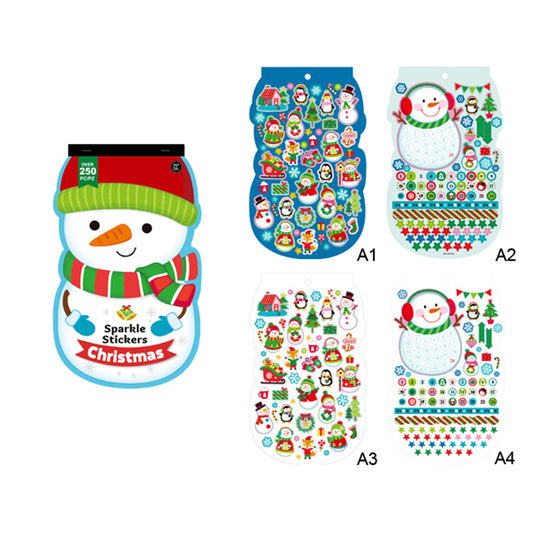 Xmas Sticker Book 4Shts 2 Asst 2 Laser + 2 Basic