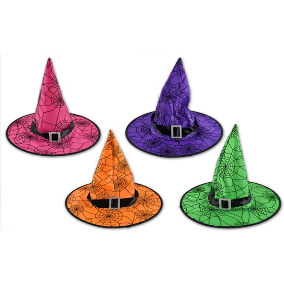 Halloween Witch Hat With Buckel (38cm Dia 33cm High)
