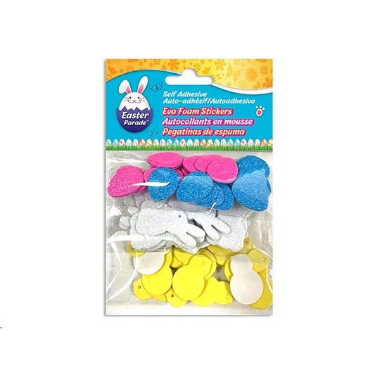 Easter Eva Foam Stickers 56Pcs 12G 3Asst/Pk