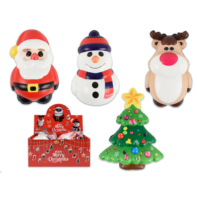 Xmas Toy Squishy Characters 4 Asst