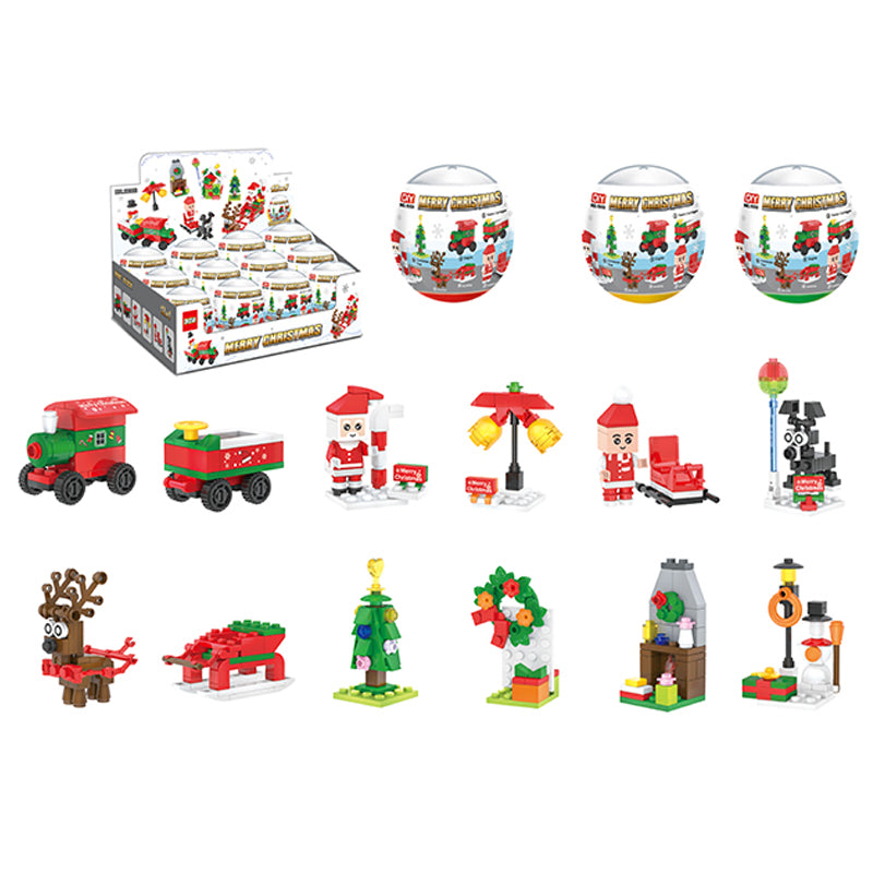 Xmas Toy Mini Surprise Building Blocks In Fillable Container