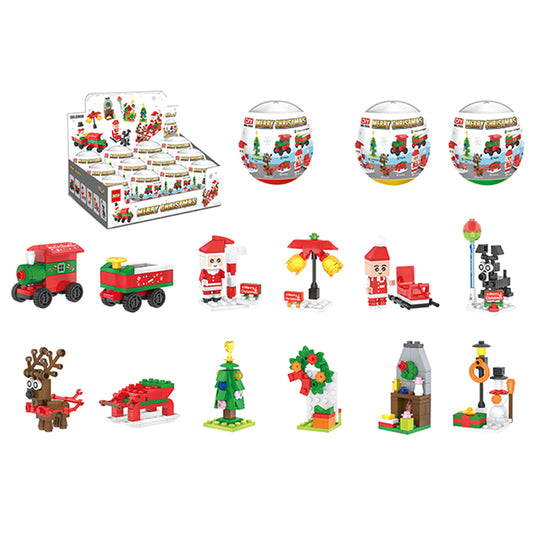 Xmas Toy Mini Surprise Building Blocks In Fillable Container