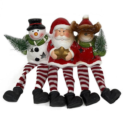 Santa/Deer/Snowman 3In1 18.3X6.5X18.2cm Dangling Feet