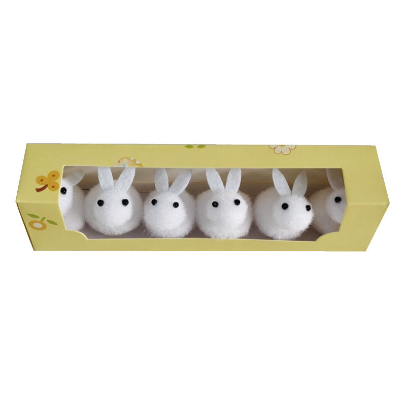 Easter Chenille Bunny 6Pk 4Cm