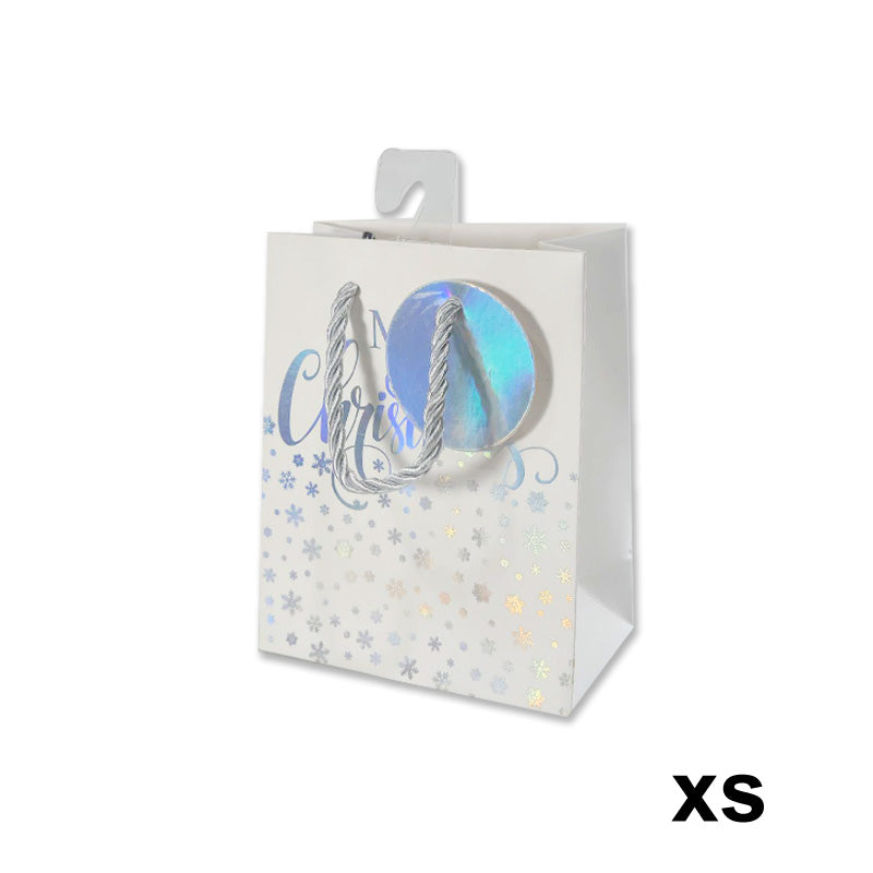Xmas Gift Bag Holographic Xs 11.1*13.7*6.2cm