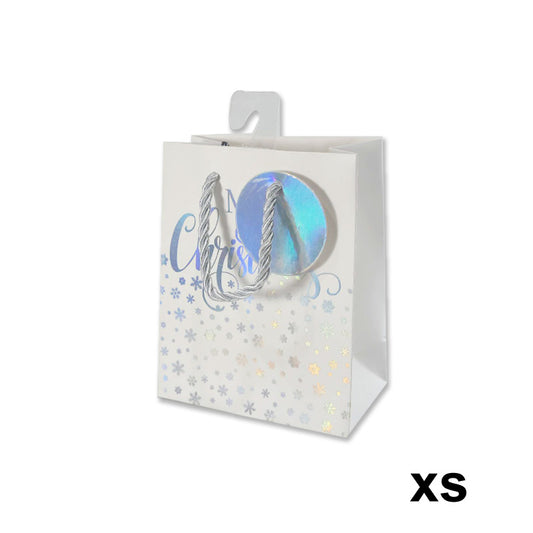 Xmas Gift Bag Holographic Xs 11.1*13.7*6.2cm