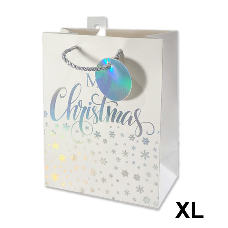 Xmas Gift Bag Holographic Xl:33*45*12.7