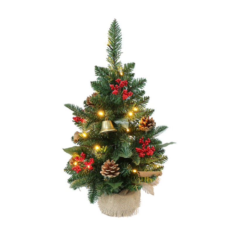 Xmas Tree Mini 60cm Led W/Cones/Berry/Bell