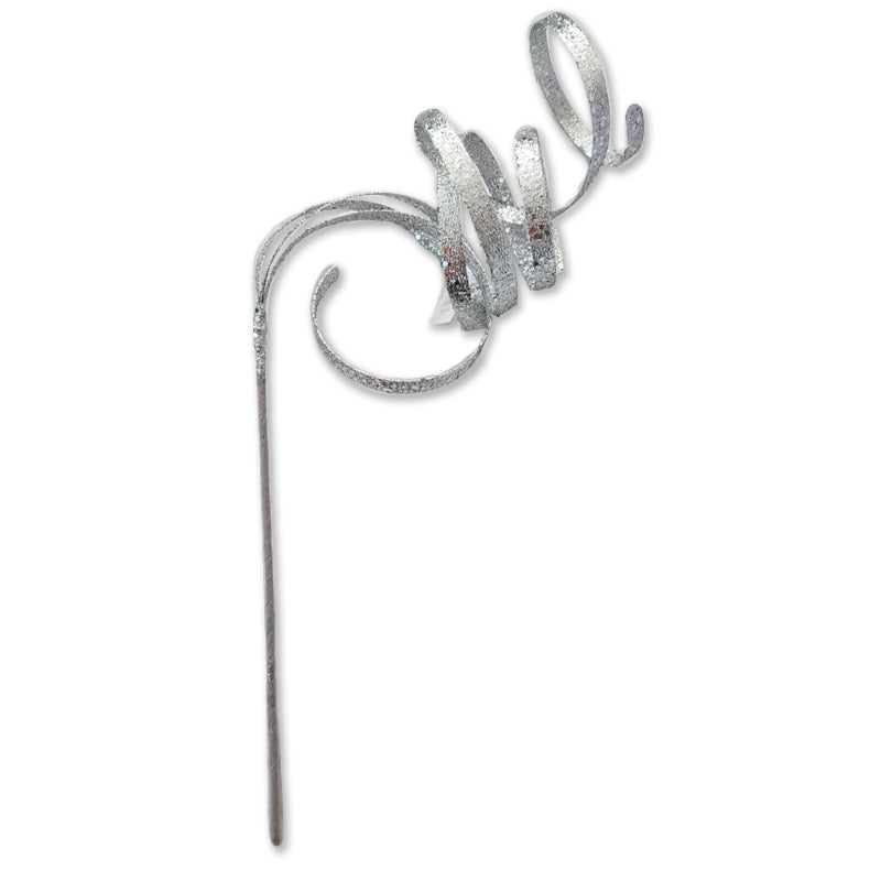 Xmas Glitter Curly Pick 113cm Silver