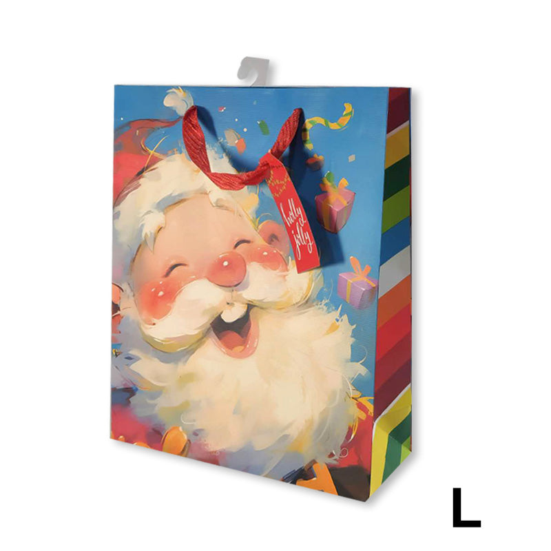Xmas Gift Bag Happy Santa L 26*32*10cm