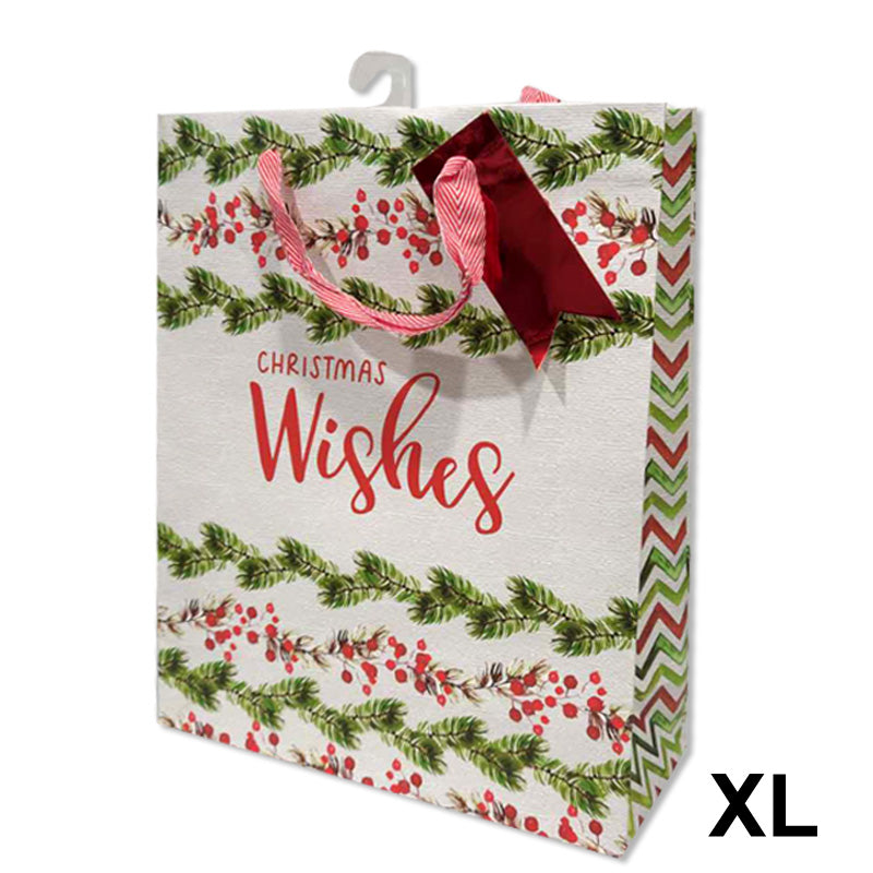 Xmas Gift Bag Embossed Paper Xl 33*45*12.7cm