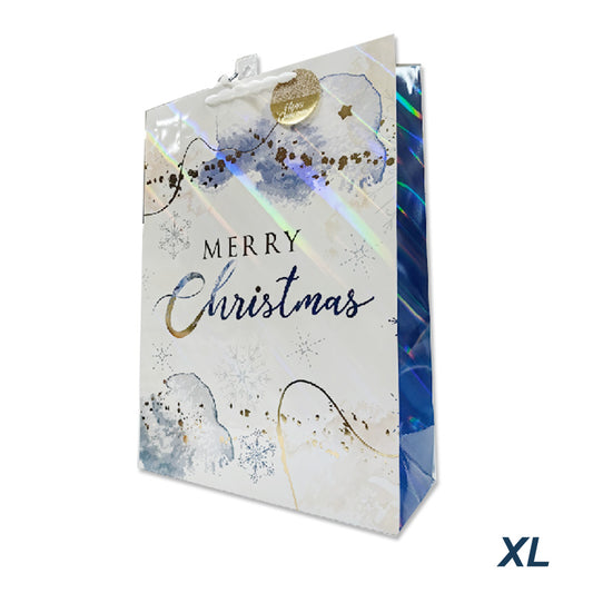 Xmas Gift Bag Laser Merry Xl 33*45*12.7cm