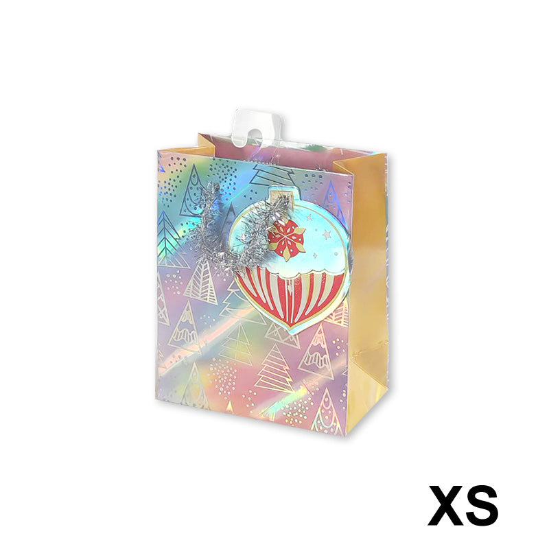 Xmas Gift Bag Laser Trees Xs 11.1*13.7*6.2cm