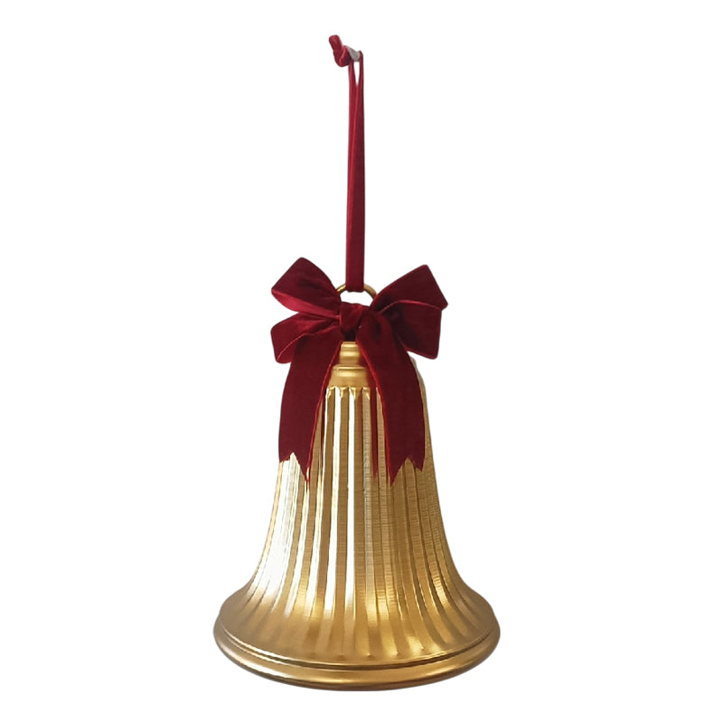 Xmas Bell Gold 15X32cm W/Bow
