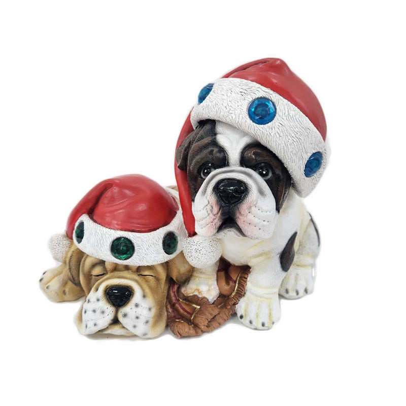 Resin Xmas Dogx2 24X19X18.5cm