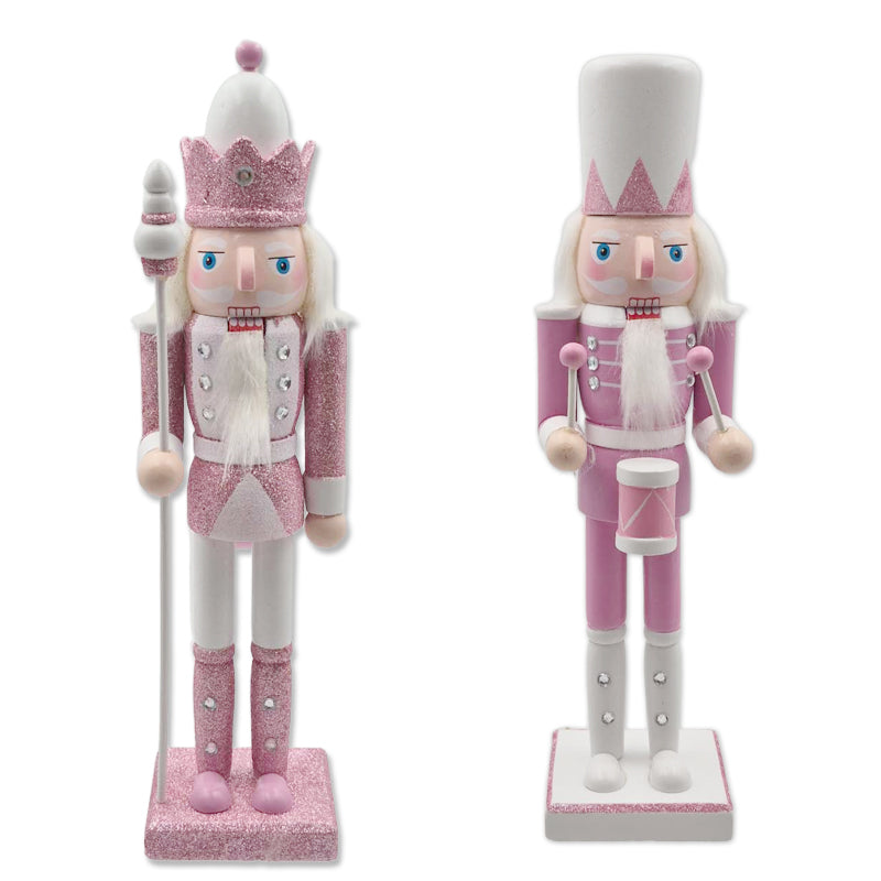 Wooden Nutcracker 7.5X6.5X30cm Pink 2Asst
