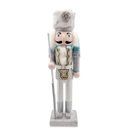 Wooden Nutcracker Plush Hat Glitter 9X8X35cm