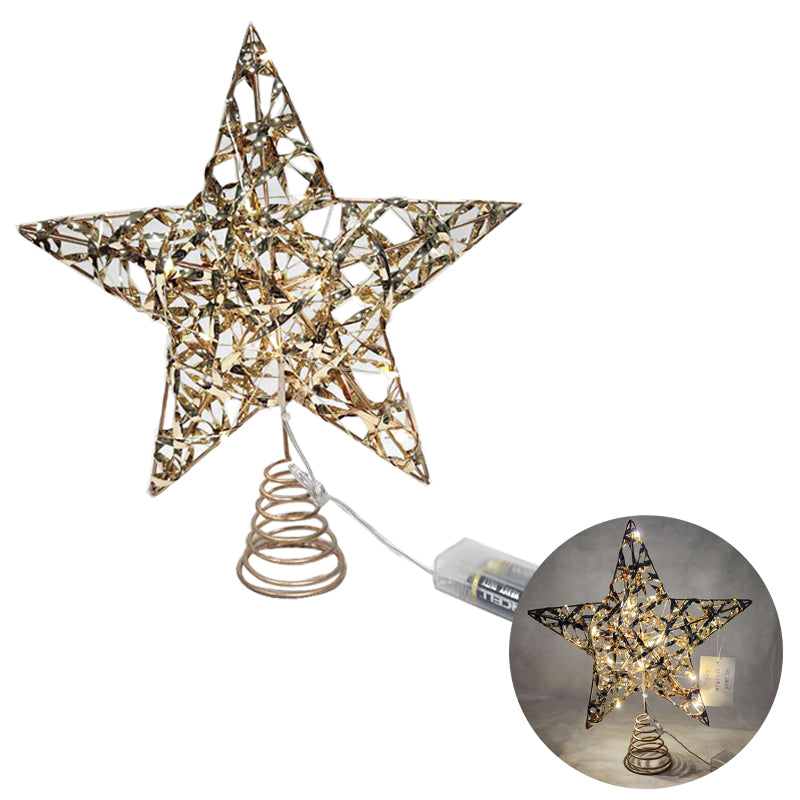 Tree Top Star Metal Wire+Pvc 25X29cm+20Led