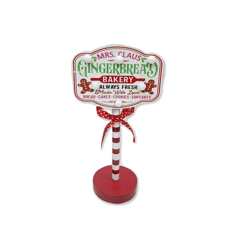 Xmas Wooden Sign Gingerbread 10.5*24.5cm