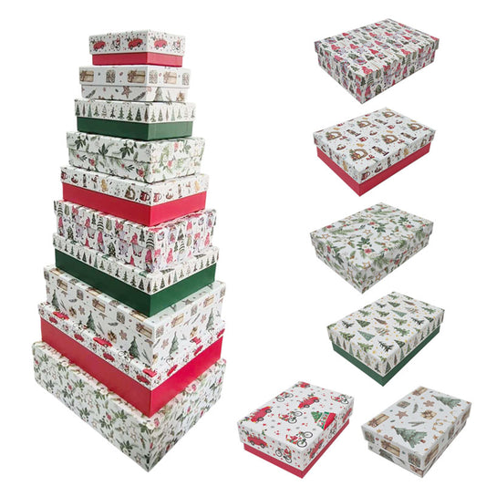 Xmas Giftbox S/10 Glitter Mix Designs/Set 3