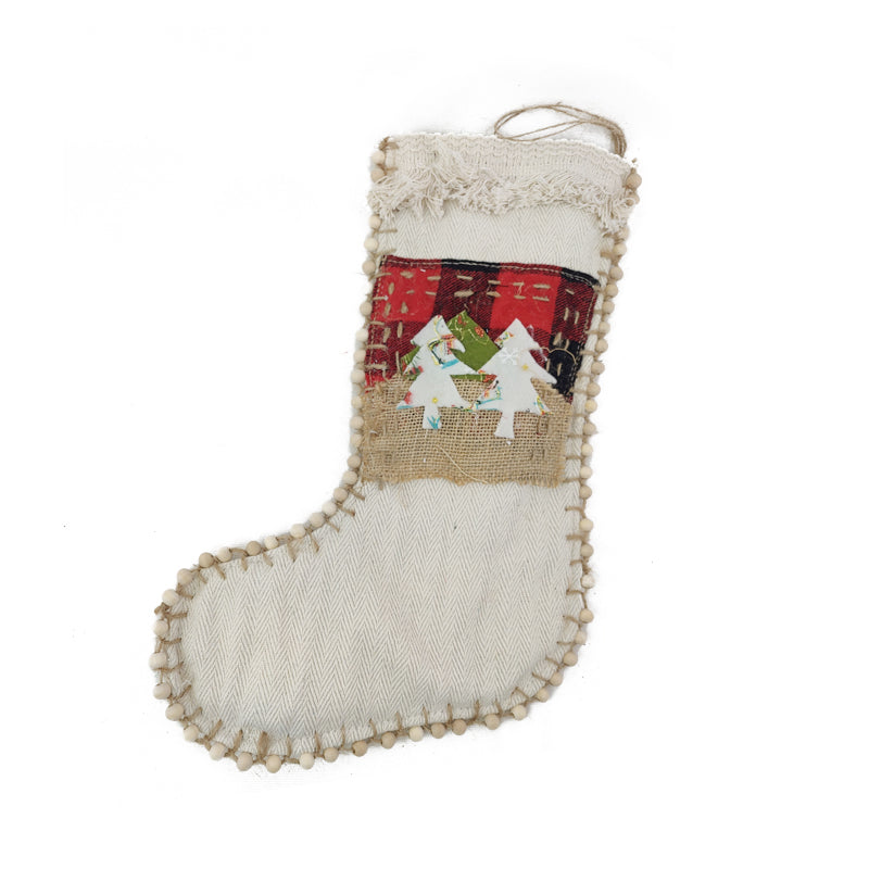 Xmas Hemp Stocking 26X39cm
