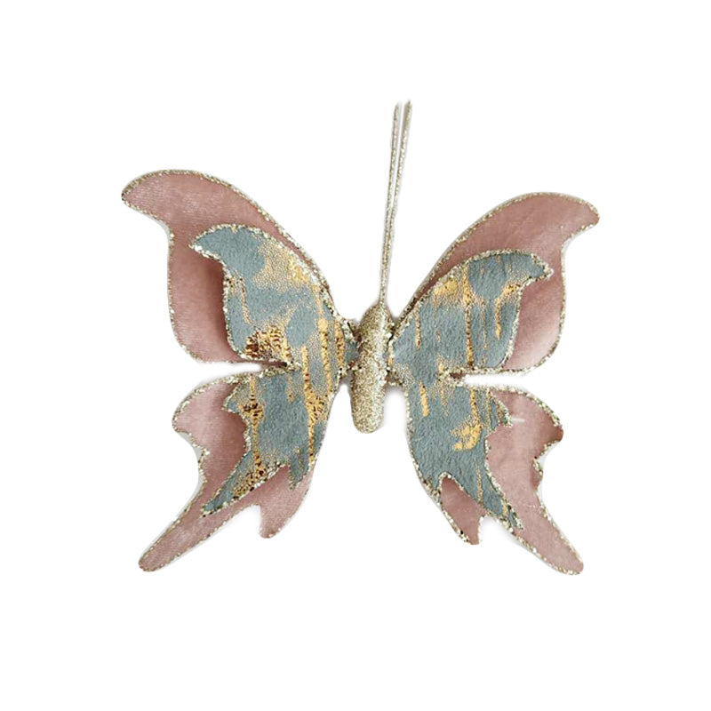 Blush Pink And Green Butterfly With Clip 17X13.5X1.5cm