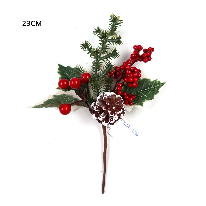 Berries & Leaf & Cone Pick 23cm