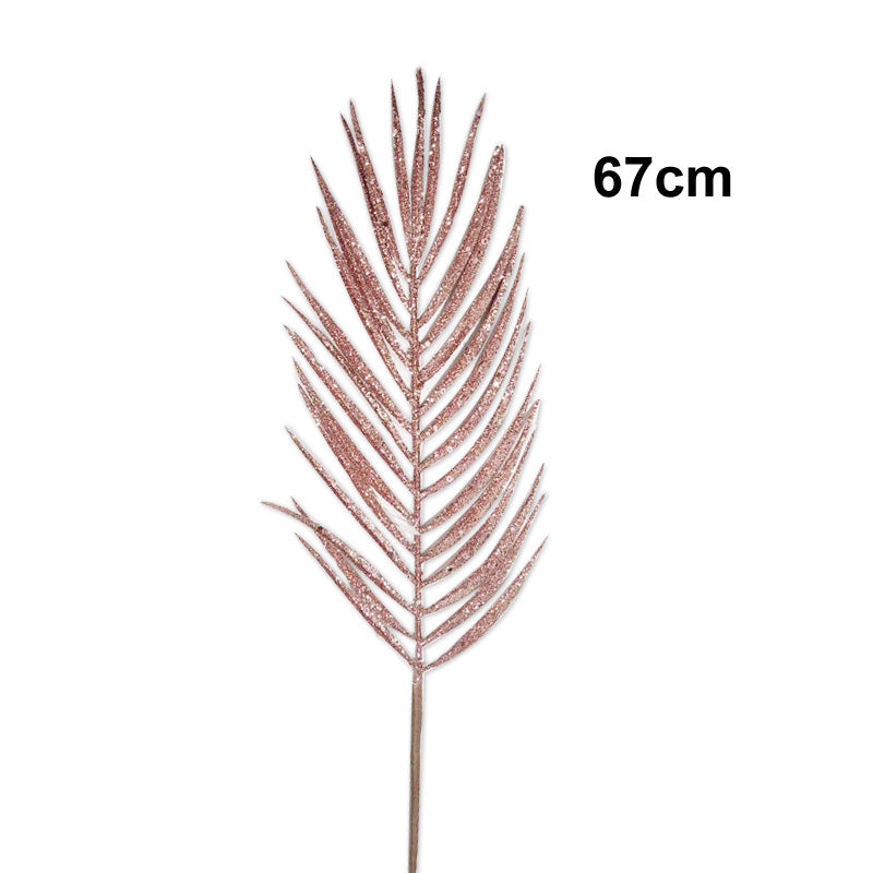 Xmas Glitter Sword Leaf 67cm Pink