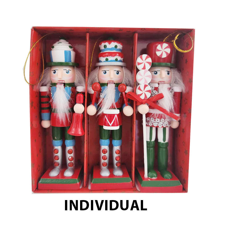 Wood Nutcracker 3.5*3.2*13cm 3Asst