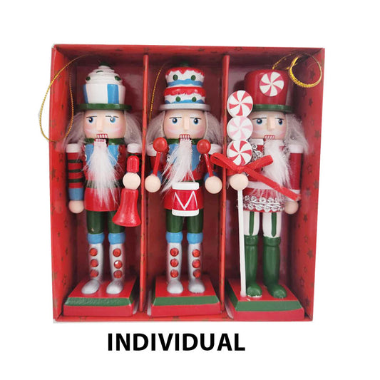 Wood Nutcracker 3.5*3.2*13cm 3Asst