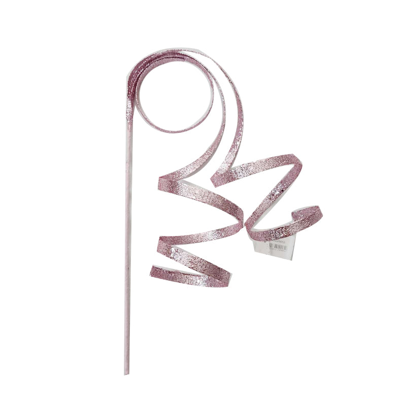 Xmas Glitter Curly Pick 113cm Pink
