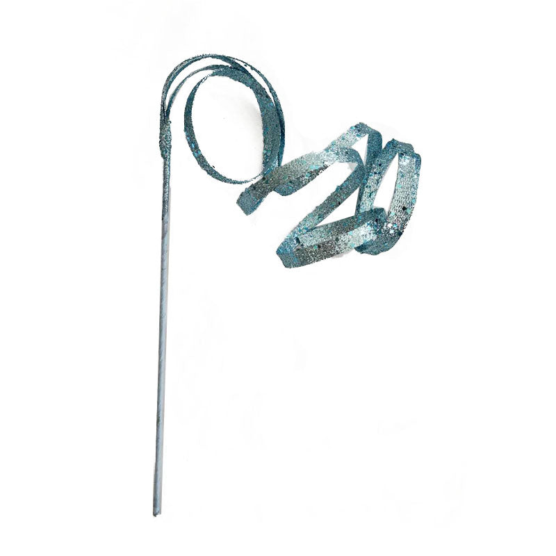 Xmas Glitter Curly Pick 113cm Blue