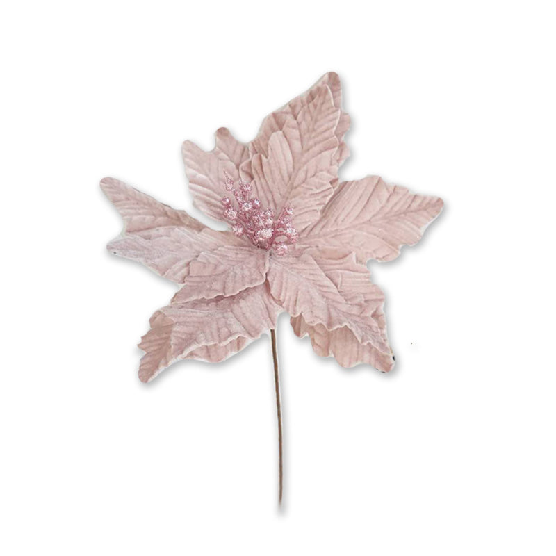 Xmas Flower 50X30cm Velvet Pink