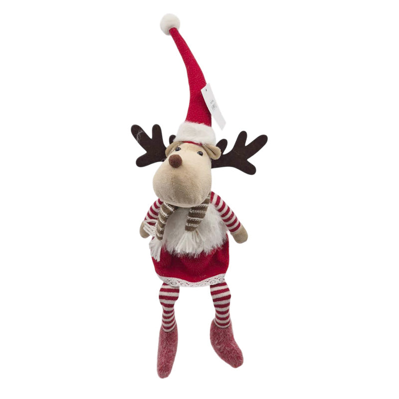 Plush Xmas Reindeer Girl Dangling Feet 15X12X59cm