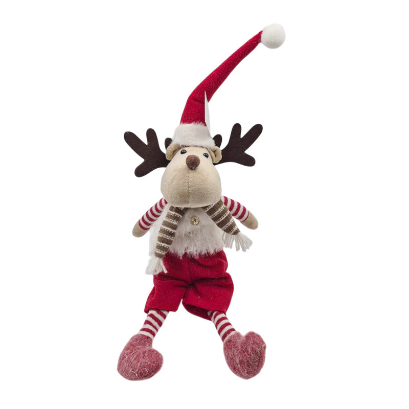Plush Xmas Reindeer Boy Dangling Feet 15X12X59cm
