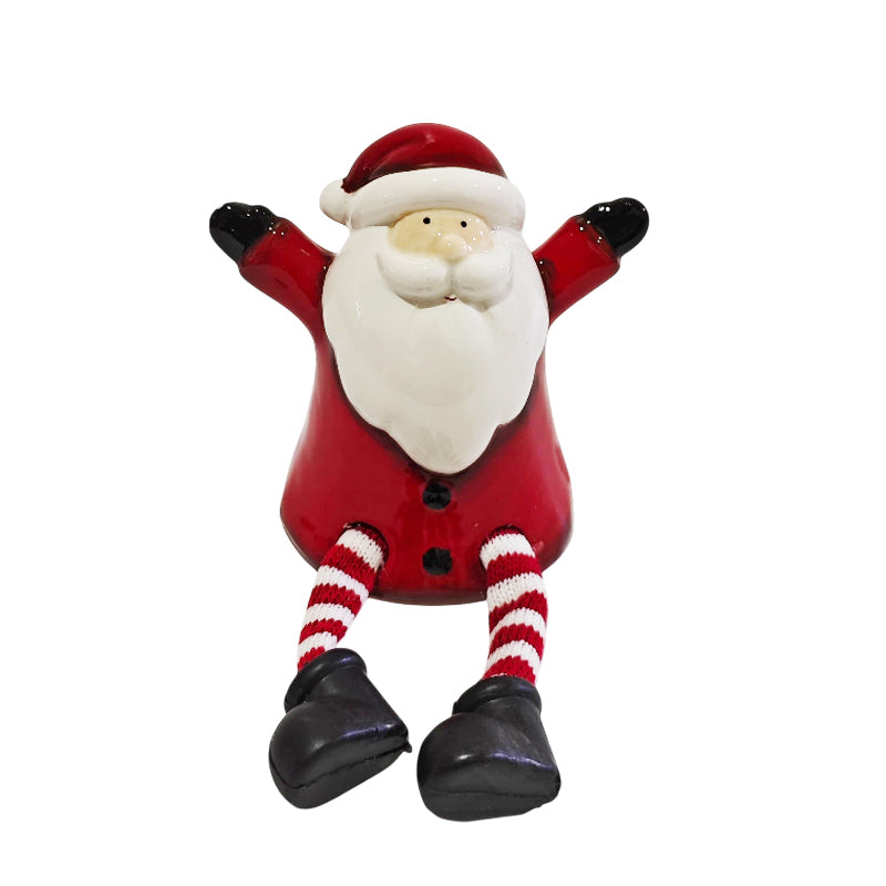 Porcelain Santa W/Dangling Leg 9.6*6.6*9.3cm