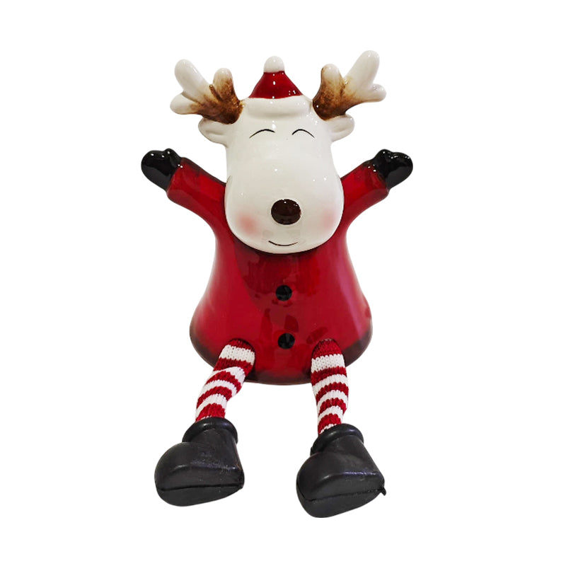 Porcelain Reindeer W/Danglling Leg 9.7*6.3*10.8cm