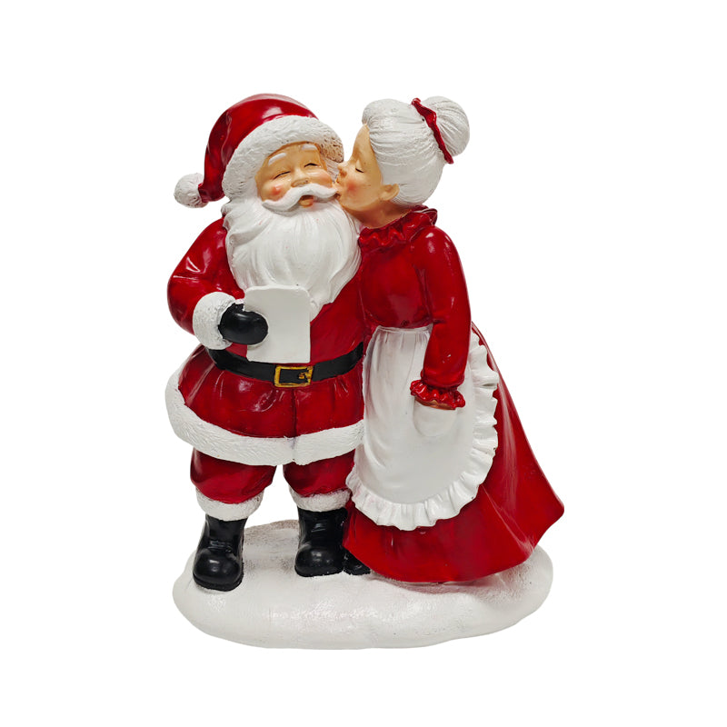 Poly Mr. & Mrs Santa Kissing 16*9.7*20cm