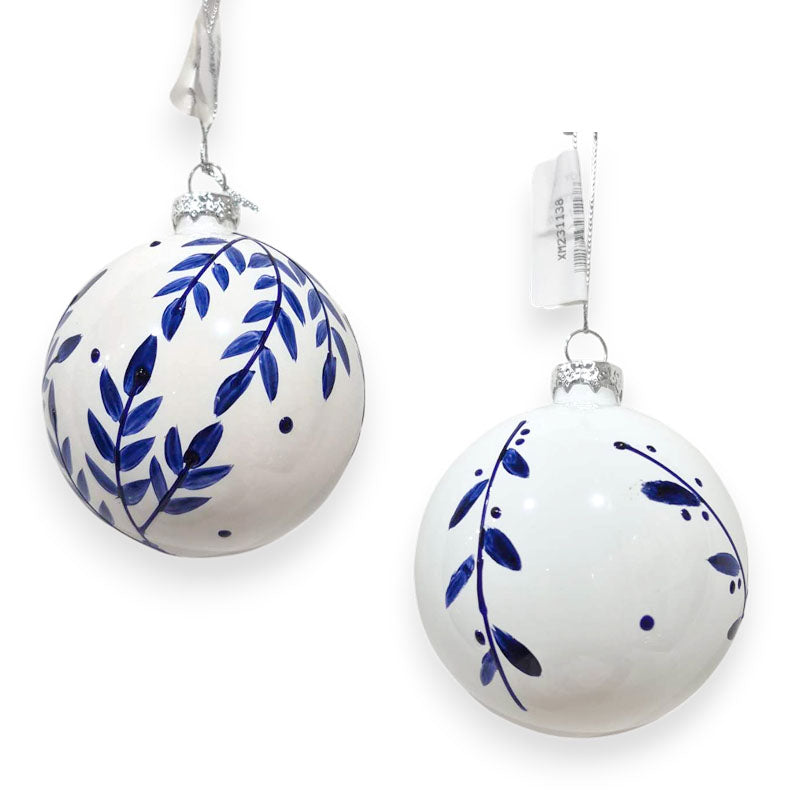 Glass Bauble White 8cm 7