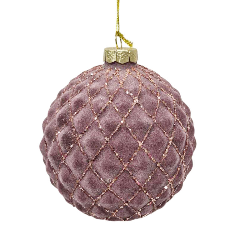 Glass Bauble Dark Pink 10cm