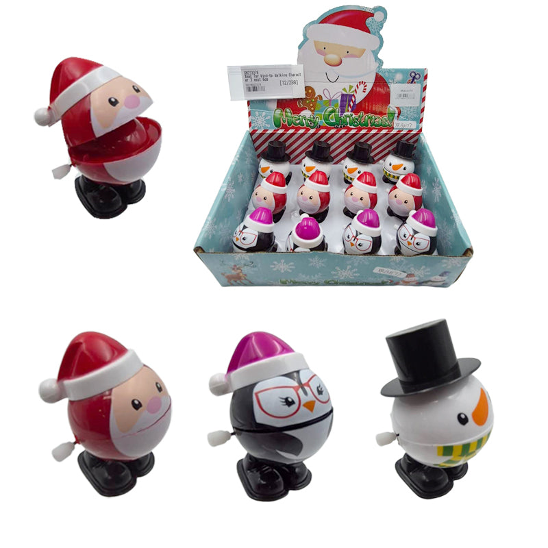 Xmas Toy Wind-Up Walking Character 3 Asst 6cm