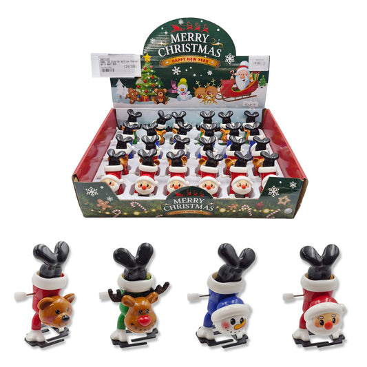 Xmas Toy Wind-Up Walking Character 4 Asst 8cm