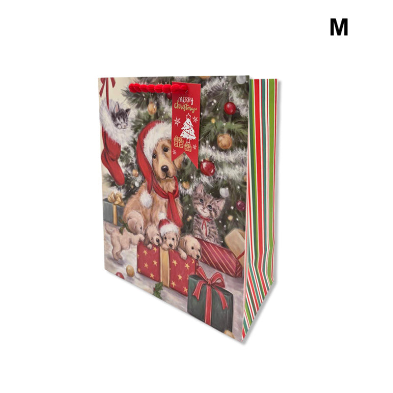 Xmas Gift Bag Dogs&Cats W/Gifts M 18*23*10cm