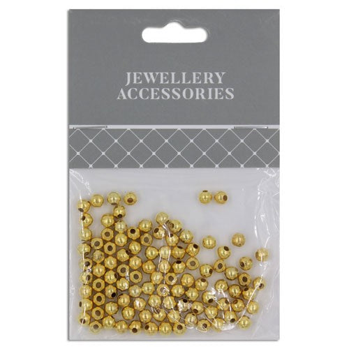 Round Plastic Spacer 4mm 100pcs Gold