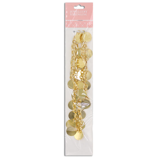 Chain 6mm Links 15mm Disks Gold