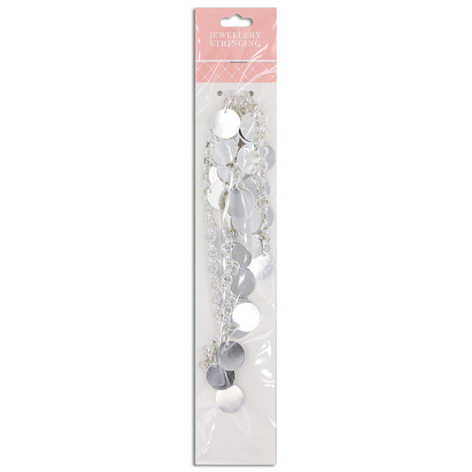 Chain 6mm Links 15mm Disks Bright Silver