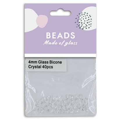 Glass Bicone 4mm Crystal 40pcs