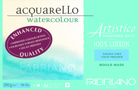 Fabriano Artistico Watercolour Enhanced 200Gsm A4 Medium Tw